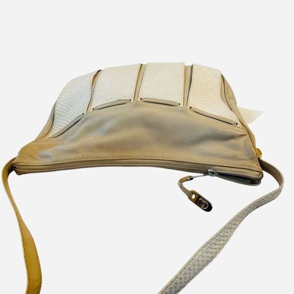 Gucci white snakeskin and beige leather large shoulder bag - Picture 6 of 14